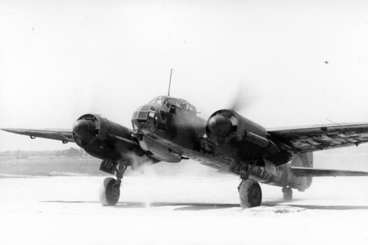 A German Junkers Ju-88 fighter-bomber taking off from an airfield in Tunisia, 1942-43. (Source: wikipedia.com)