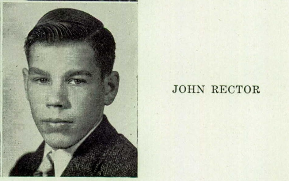 John W. Rector's yearbook photo from his senior year at Newcomerstown High School, 1946. (Source: ancestry.com)