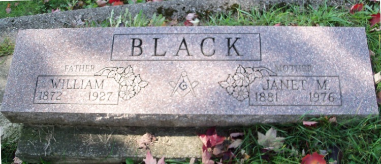 William Black's headstone in the German Cemetery, Mineral City, 2016. (Source: findagrave.com)