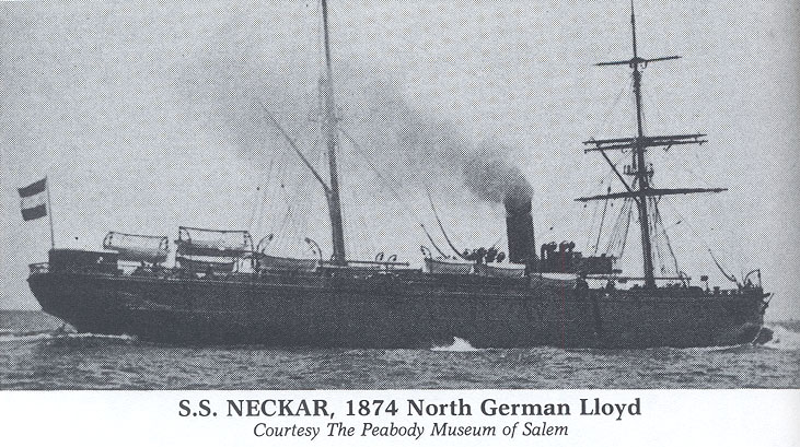 Photograph of the SS Neckar, 1874.